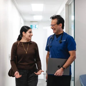 Dr. Rohan Bissoondath and a patient tour the Preventous clinic