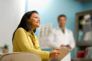 Patient during a medical consultation